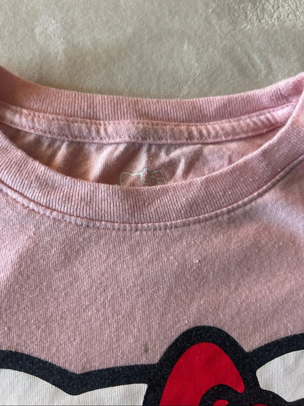 Hello Kitty Pink Tee with Red & White Character Graphic